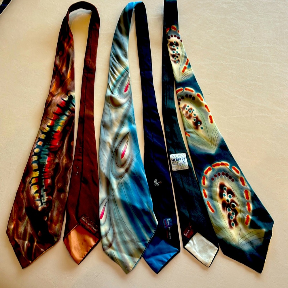 Vintage 1940’s hand painted silk ties!!!